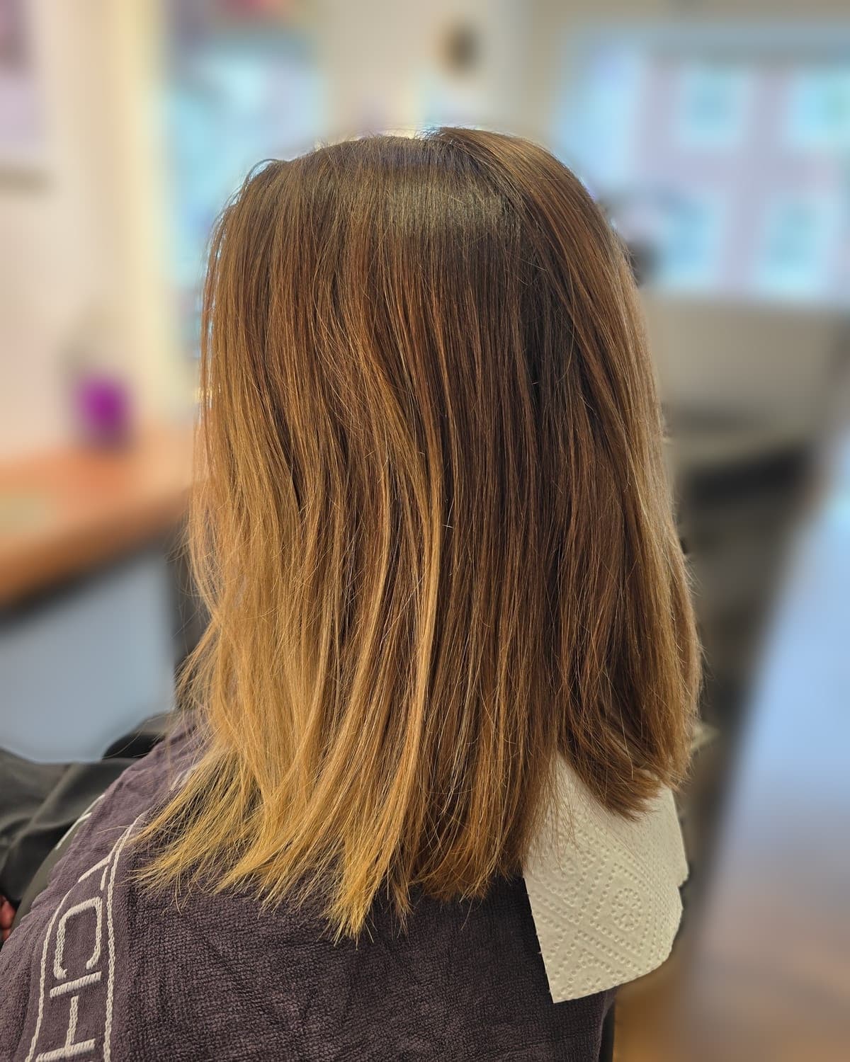 Vorher: herausgewachsene Balayage