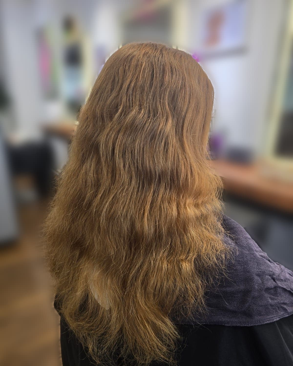 Vorher: verblasstes Kupferblond