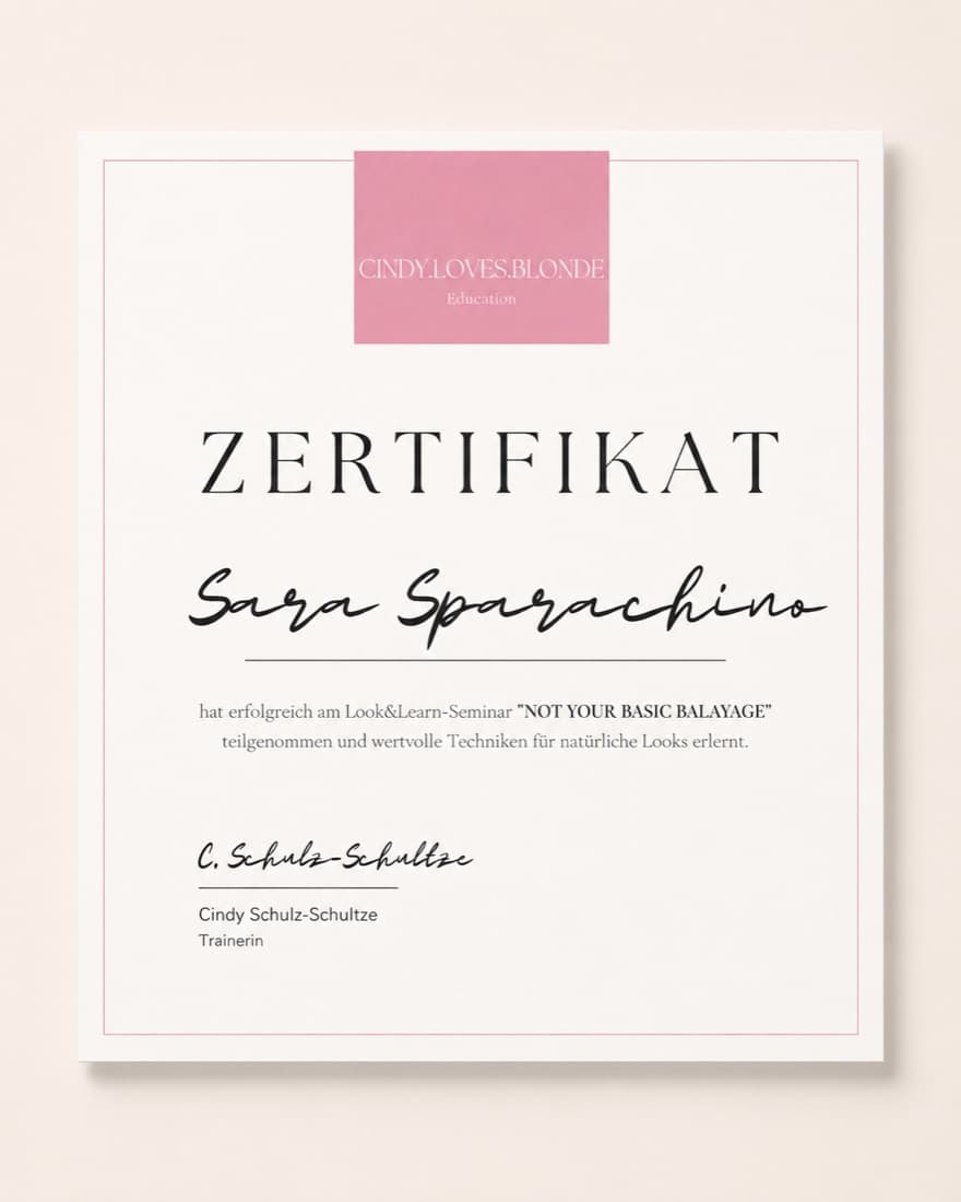 Zertifikat: Not Your Basic Balayage