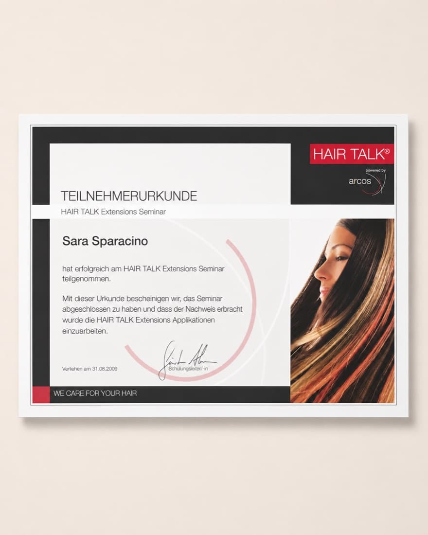 Zertifikat: Hair Talk Extensions Seminar
