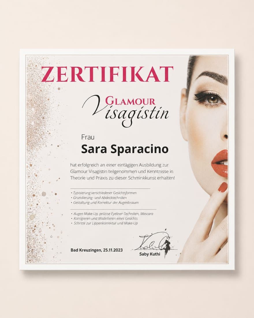 Zertifikat: Glamour Visagistin