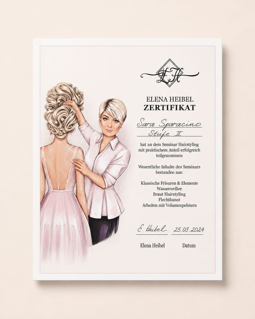 Zertifikat: Hairstyling-Seminar Stufe II